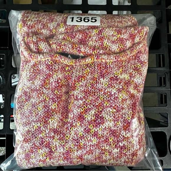 Magaschoni Sweater Pullover V-Neck‎ Sweater Slight Bell Sleeve Pink Orange Sz S - Picture 7 of 7